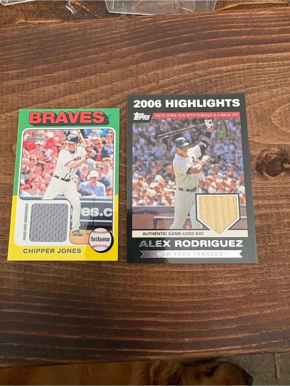 2011 Topps “MINI” Chipper Jones Game Used Jersey Baseball Card (Atlanta Braves)